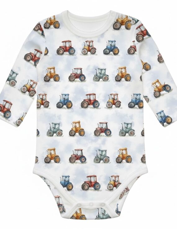 Traktor Kinderbody Langarm aus Baumwolle