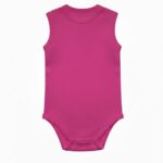 Ärmelloser Teen Mädchen Body aus spezieller Baumwolle in pinker Farbe.