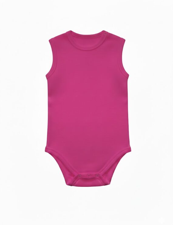 Ärmelloser Teen Mädchen Body aus spezieller Baumwolle in pinker Farbe.
