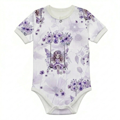 Baby Body Mädchen kurzarm Feen lila