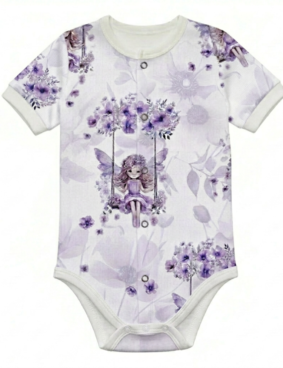 Baby Body Mädchen kurzarm Feen lila