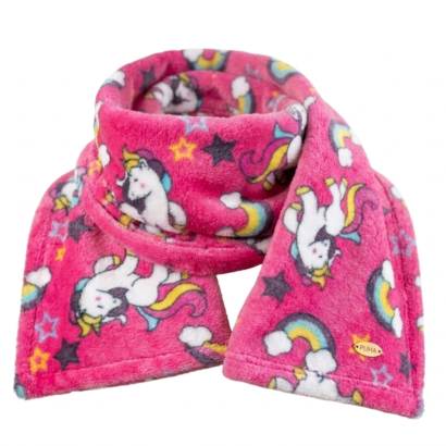Pinker Baby Winter Schal mit Einhorn Muster für Mädchen aus Wellsoft