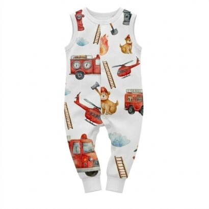 Baby Feuerwehr Overall Jungen Feuerwehrauto ärmellos