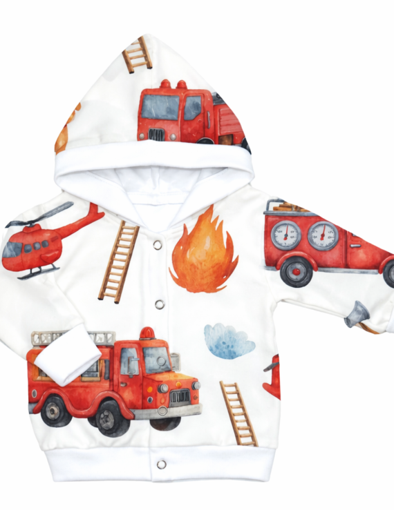 Baby Jacke mit Feuerwehr Autos für Jungen