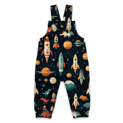 Baby Jungen Latzhose lang dunkelblau mit Planeten Motiv