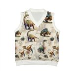 Baby Jungen Weste mit Dino Muster und V-Ausschnitt