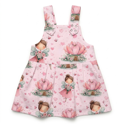 Baby Mädchen Latzkleid rosa mit Feen Motiv