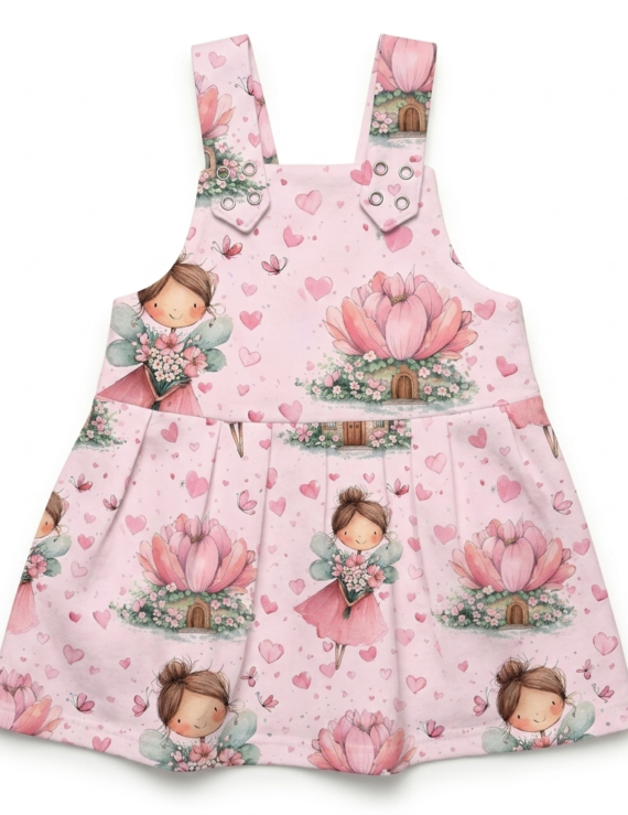 Baby Mädchen Latzkleid rosa mit Feen Motiv