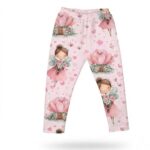 Baby-Leggings Mädchen Feen rosa auf rosa Hintergrund