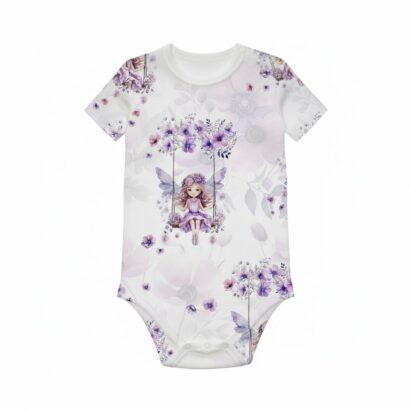 Baby Mädchen Body lila Feenmotiv kurzarm