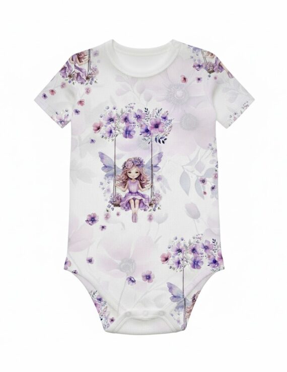 Baby Mädchen Body lila Feenmotiv kurzarm