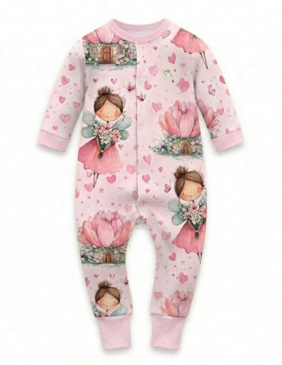 Baby Mädchen Feen Overall Rosa langarm