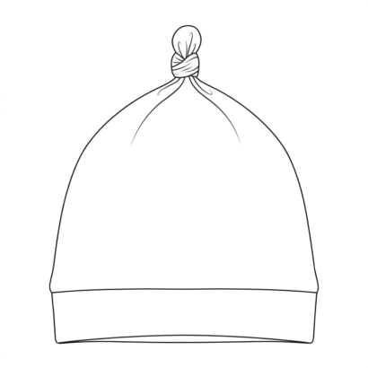 Baby Mütze mit Knoten auf dem Oberkopf aus weicher Baumwolle