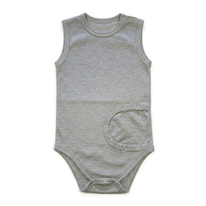 Baby Pflegebody PEG grau ärmellos