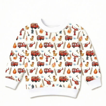 Baby Pullover mit Feuerwehr Auto Muster