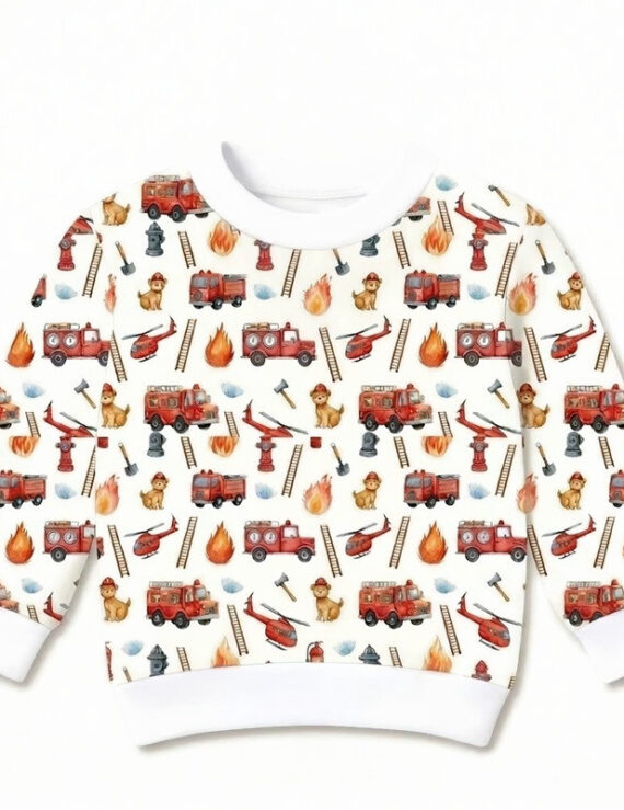 Baby Pullover mit Feuerwehr Auto Muster