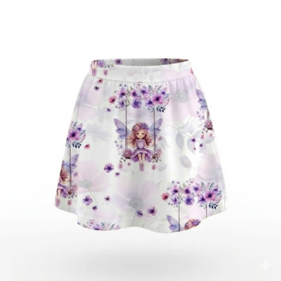 Baby Mädchen Rock in Lila mit Feen Muster