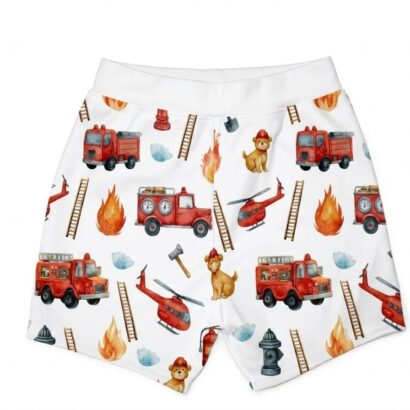 Baby-Shorts Jungen Feuerwehr-Motiv – kurze Babyhose für Jungen mit Feuerwehr-Design