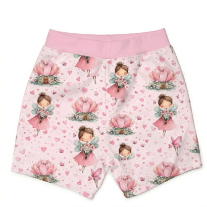 Baby-Shorts Mädchen Feen rosa – kurze Babyhose für Mädchen mit Feen-Motiv