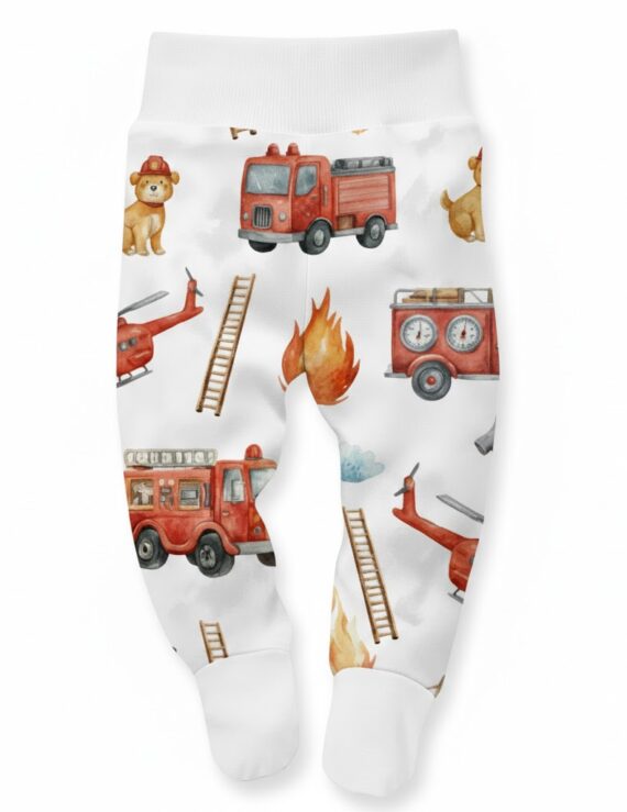Baby Strampler mit Feuerwehr Auto Motiv für Jungen