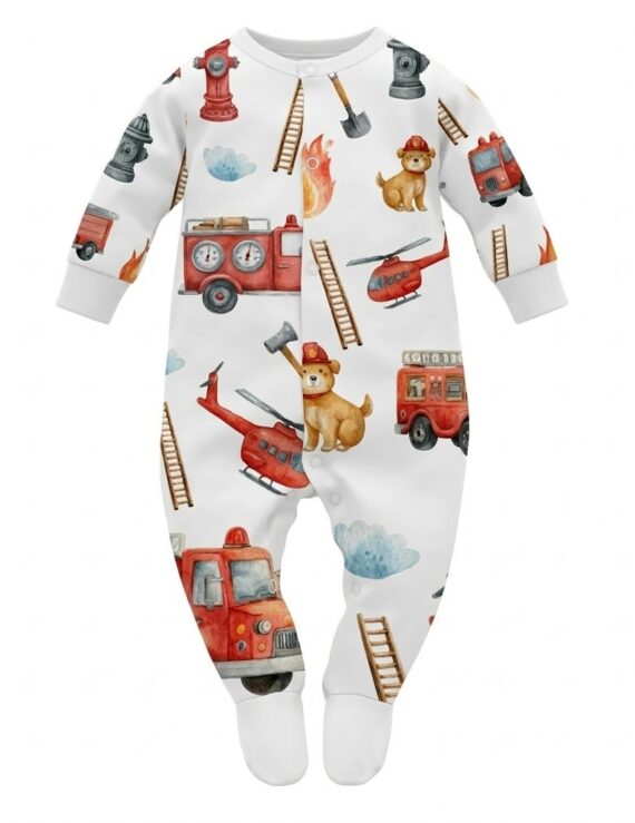 Baby Strampler Feuerwehr langarm Junge