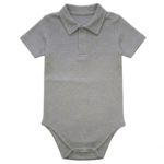 Babybody Jungen mit Kragen grau langarm