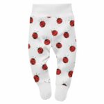 Babyhose mit rotem Marienkäfer-Muster und Fußteil für Mädchenbaby