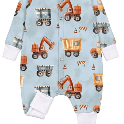 Bagger Langarm Lauflernschlafsack aus Futter-Baumwolle für Baby Jungen