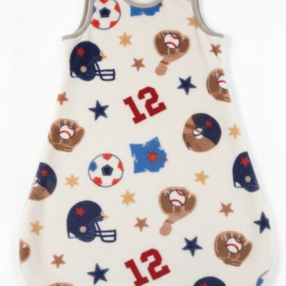 Ball Schlafsack Jungen aus Wellsoft in Creme mit Ball Muster für 21–23 °C