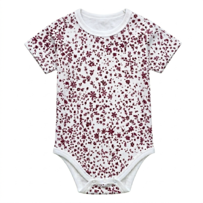 Bordeaux Blumen Body Kurz, mit bordeauxfarbenem Blumenmuster, enganliegendes Sommeroberteil