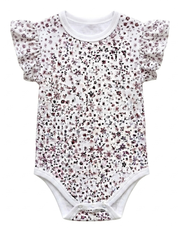 Damen Body ärmellos Rüschen bordeaux Blumenmuster