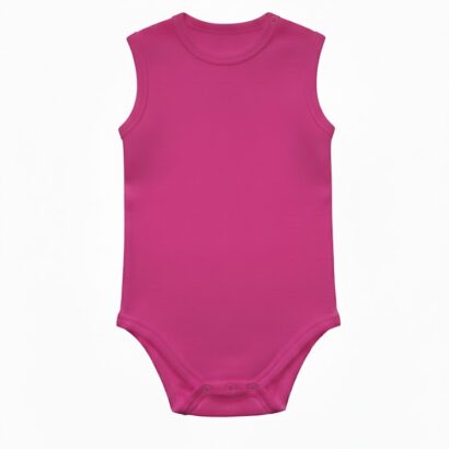 Ärmelloser Damen-Body aus spezieller Baumwolle in pinker Farbe.