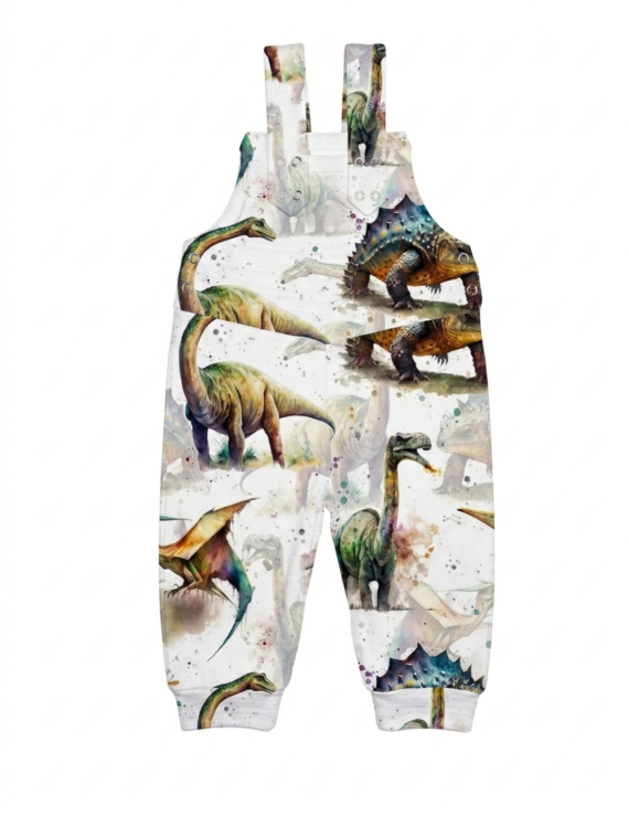 Latzhose mit Dinosaurier-Motiv aus Baumwolle für Baby Jungen und Mädchen