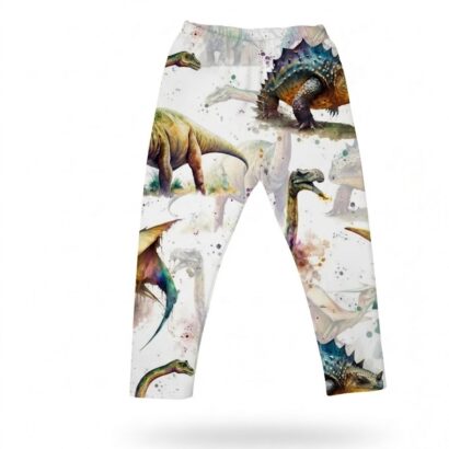 Dino Baby Leggings lange Baumwoll Leggings mit Dinosaurier Motiv für Mädchen
