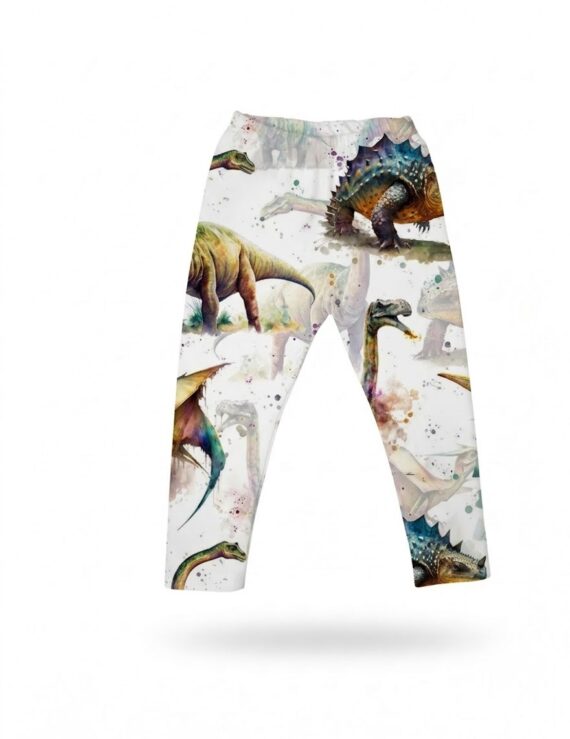 Dino Baby Leggings lange Baumwoll Leggings mit Dinosaurier Motiv für Mädchen