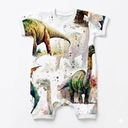 Dino Kurzarm Baby Body mit kurzen Beinen aus Baumwolle