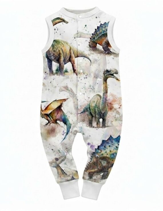 Dino Sommer Overall aus Baumwolle für Babys, Jungen und Mädchen