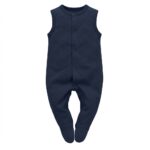 Dunkelblauer Baby Sommerstrampler aus Baumwolle für Jungen