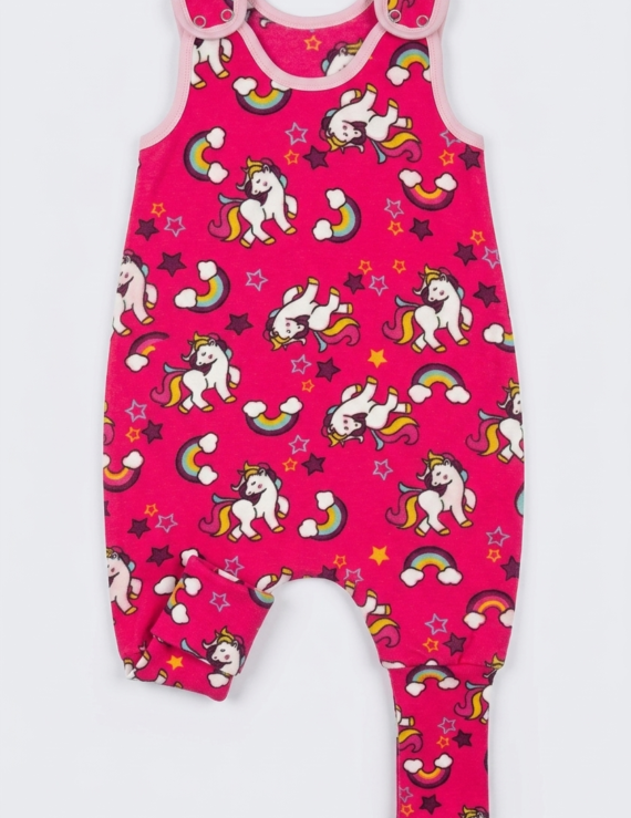 Einhorn Lauflernschlafsack aus Wellsoft in Pink für Baby Mädchen bei 21–23 °C