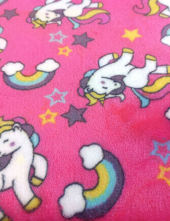 Pink Wellsoft Stoff mit Einhorn Muster