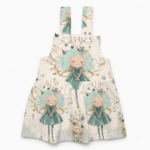 Grünes Feen Baby Latzkleid aus Baumwolle für Mädchen