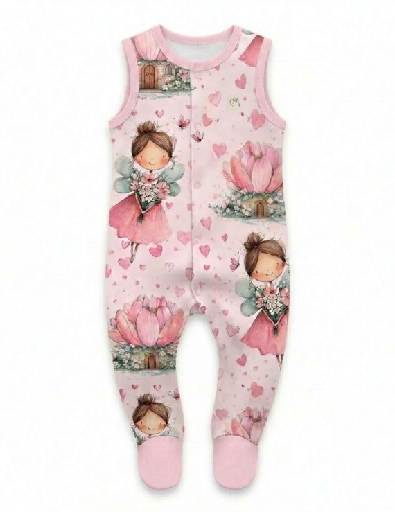 Feen Baby Strampler Rosa ärmellos