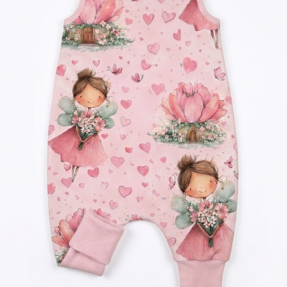 Feen Lauflernschlafsack aus Futter-Baumwolle in Rosa für Baby Mädchen bei 22–24 °C
