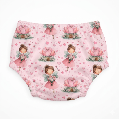 Rosa Baumwoll Windelhöschen mit Feenmotiv für Baby Mädchen
