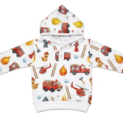Feuerwehr Baby Kapuzenpullover aus Baumwolle für Jungen