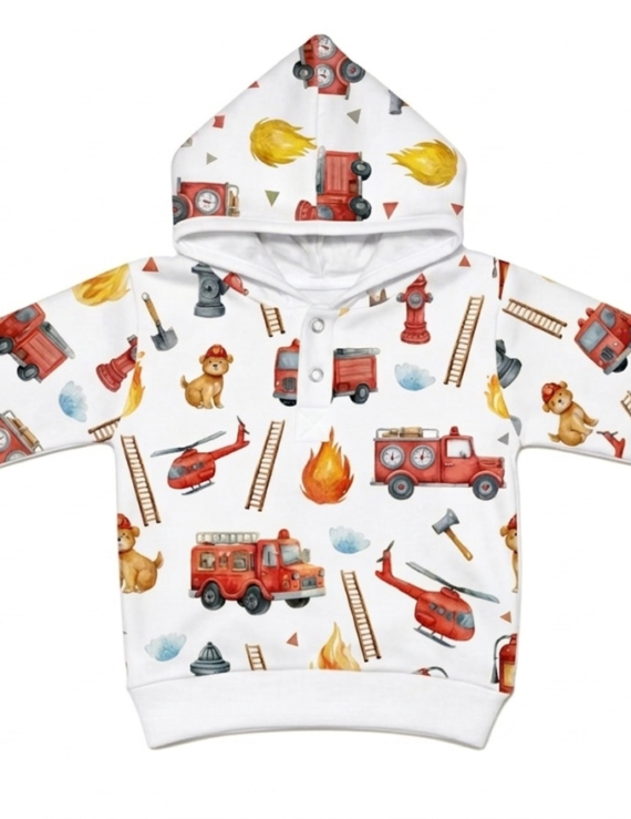Feuerwehr Baby Kapuzenpullover aus Baumwolle für Jungen