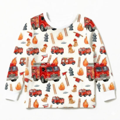 Feuerwehr Baby Langarmshirt aus Baumwolle für Jungen