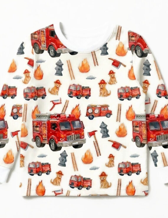 Feuerwehr Baby Langarmshirt aus Baumwolle für Jungen