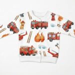 Babyjacke mit Feuerwehr-Auto-Muster aus Baumwolle für Jungen