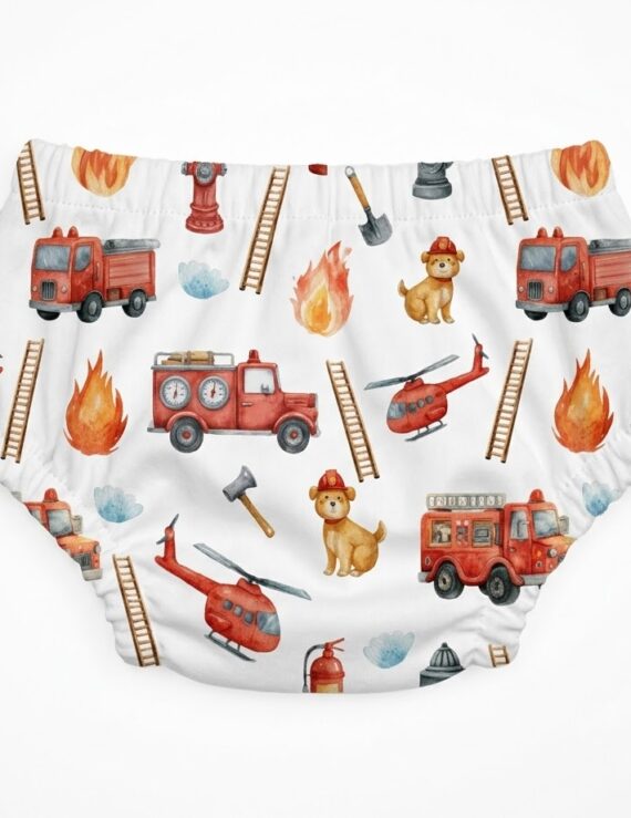 Baumwoll Windelhöschen mit Feuerwehrmotiv für Baby Jungen